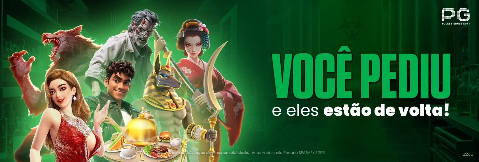 Imagem promocional da 22cc mostrando a plataforma e suas vantagens